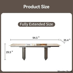 Bramwell 10 Seater Extendable Marble Top Dining Set With Double Pedestal Base