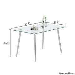 Brawley 4 & 8 Seater Dining Table Set In Glass Top
