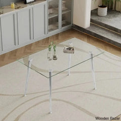 Brawley 4 & 8 Seater Dining Table Set In Glass Top