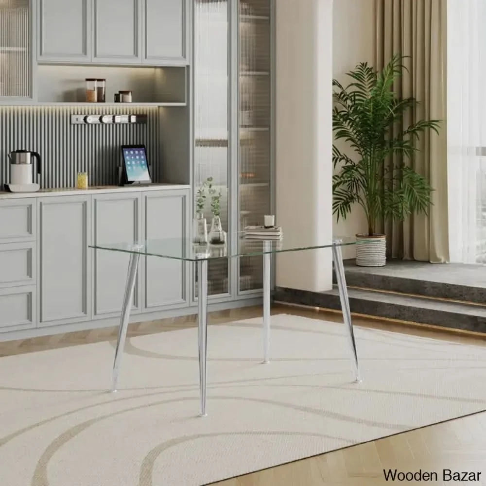 Brawley 4 & 8 Seater Dining Table Set In Glass Top