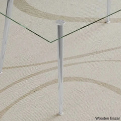 Brawley 4 & 8 Seater Dining Table Set In Glass Top