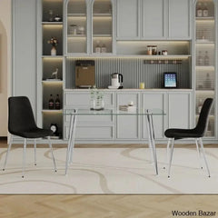 Brawley 4 & 8 Seater Dining Table Set In Glass Top