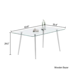 Brawley 4 & 8 Seater Dining Table Set In Glass Top