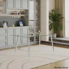 Brawley 4 & 8 Seater Dining Table Set In Glass Top