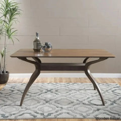 Breaker Stylish Teak Wood Dining Table With Modern Appeal Brown/Black Walnut