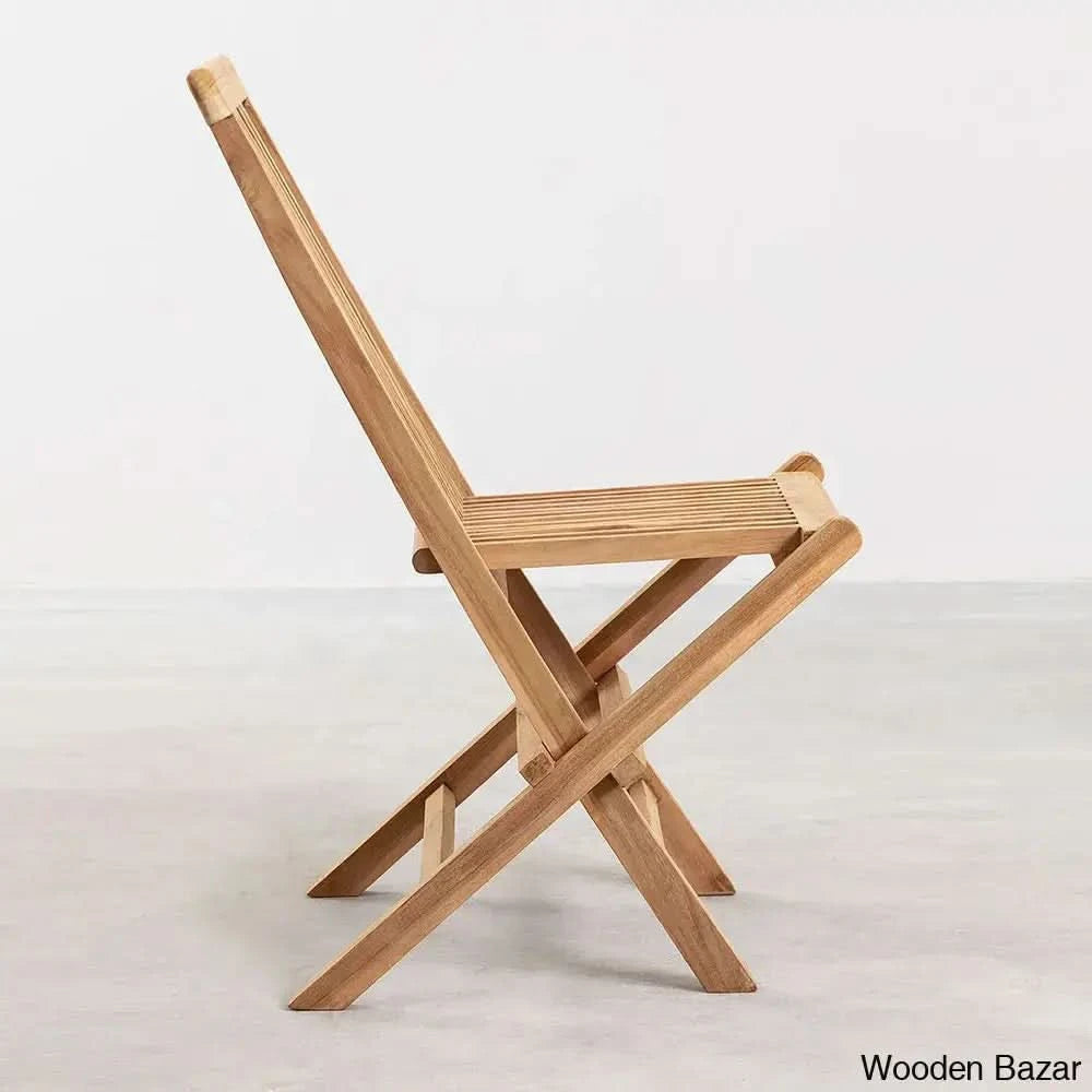 Breeze Folding Royal Wooden Four-Seater Dining Table Set