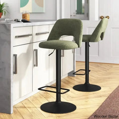 Bridgettec Swivel Adjustable Height Counter And Bar Stool (Set Of 2) Olive Green