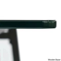 Bridle Latest 4 Seater Glass Top Trestle Dining Set - Wooden Bazar