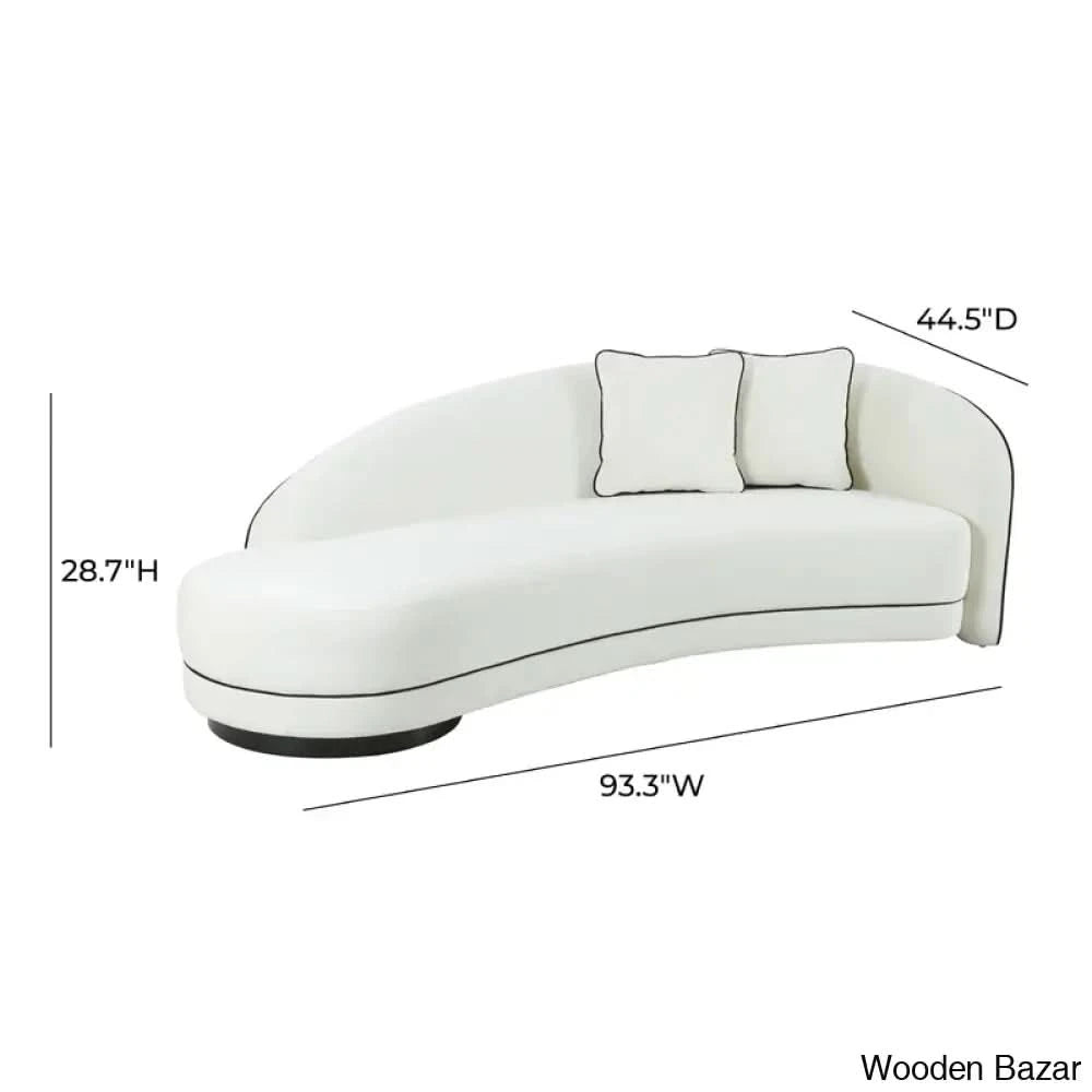 Velvet Curved Sofa-5