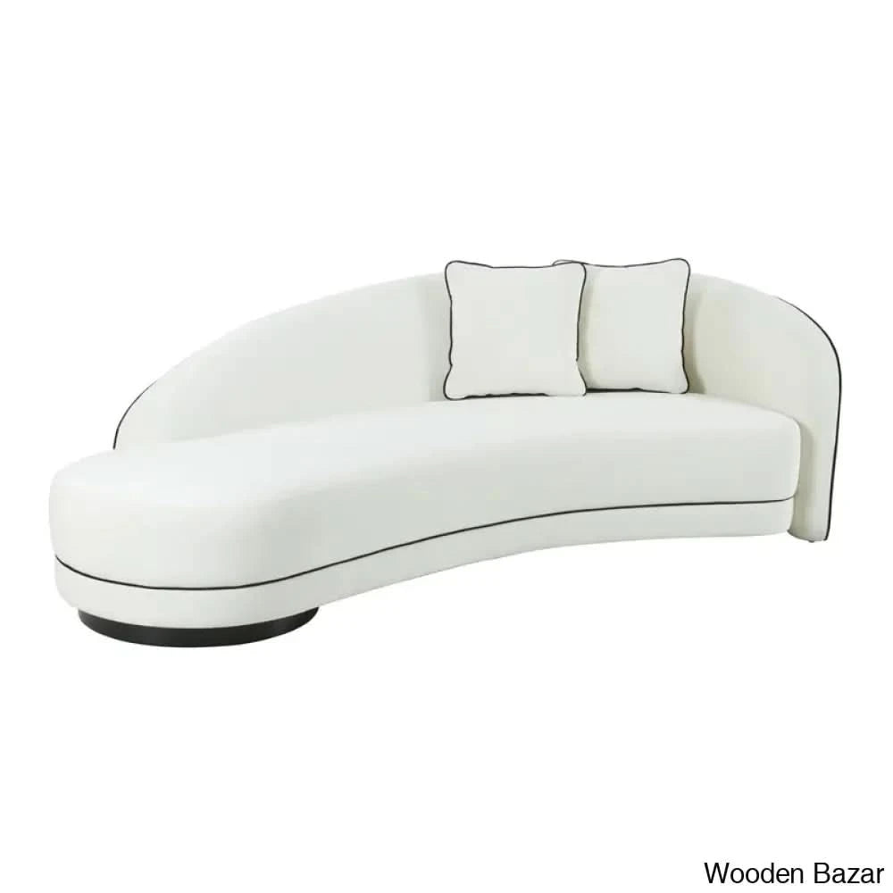 Velvet Curved Sofa-3