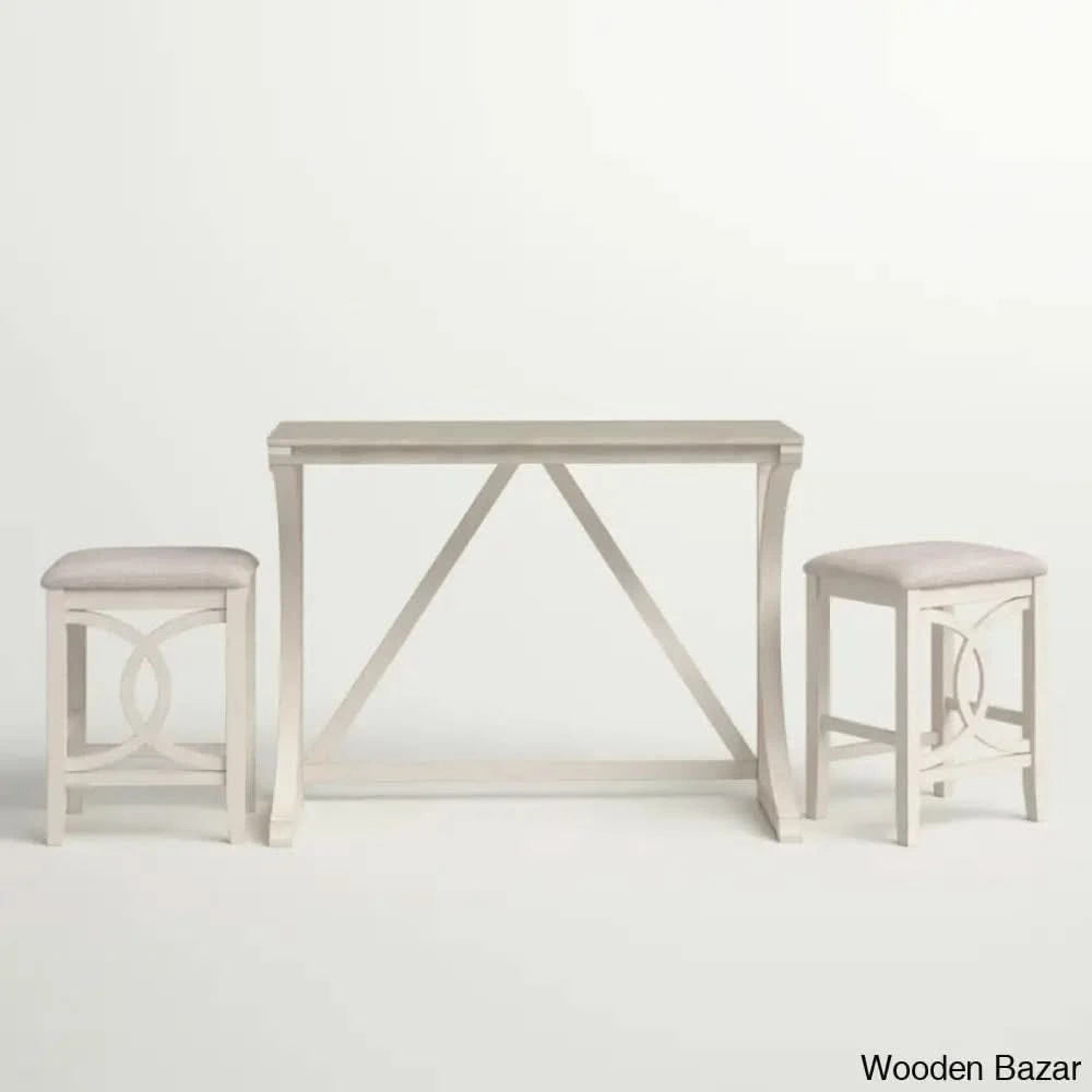 Bryce New 2 Seater Wooden Trestle Dining Set - Bazar