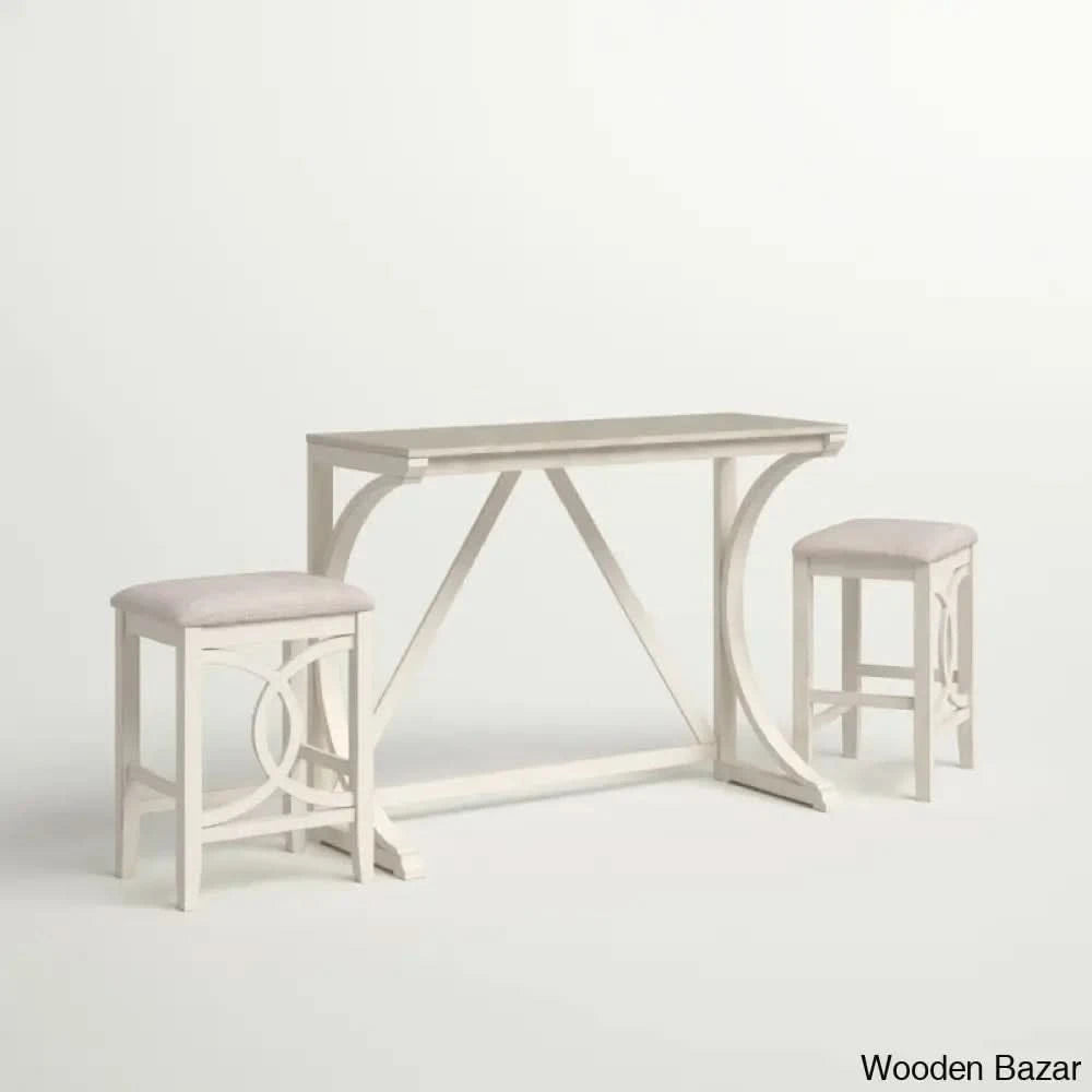 Bryce New 2 Seater Wooden Trestle Dining Set - Bazar