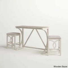 Bryce New 2 Seater Wooden Trestle Dining Set - Bazar
