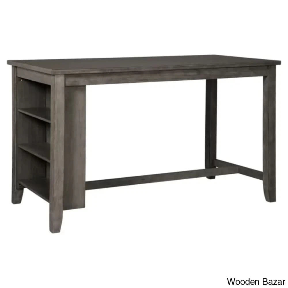 Bryce New 4 Seater Counter Height Dining Set - Wooden Bazar