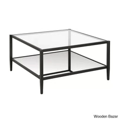 Burlingtony Glass 4 Legs Coffee And Center Table With Storage