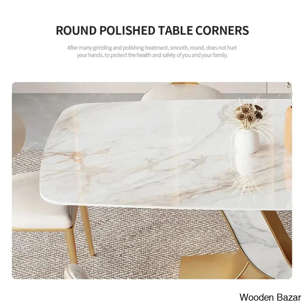 Cabal New 6 Seater Pedestal Dining Set - Wooden Bazar