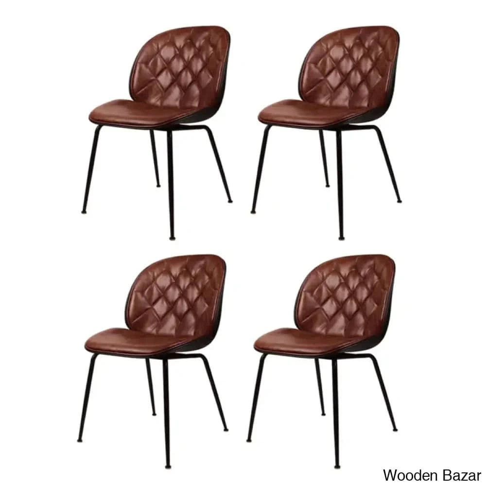 Cady 4 Seater Double Pedestal Dining Table Set - Wooden Bazar