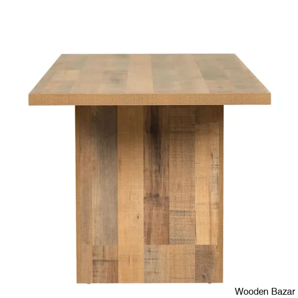 Cady 4 Seater Double Pedestal Dining Table Set - Wooden Bazar