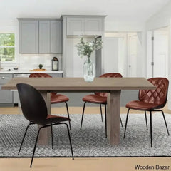 Cady 4 Seater Double Pedestal Dining Table Set - Wooden Bazar