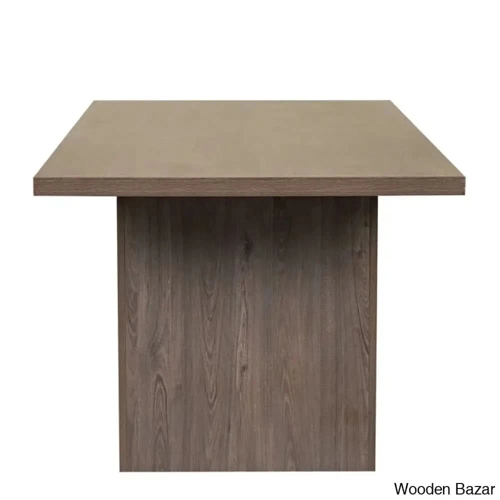 Cady 4 Seater Double Pedestal Dining Table Set - Wooden Bazar