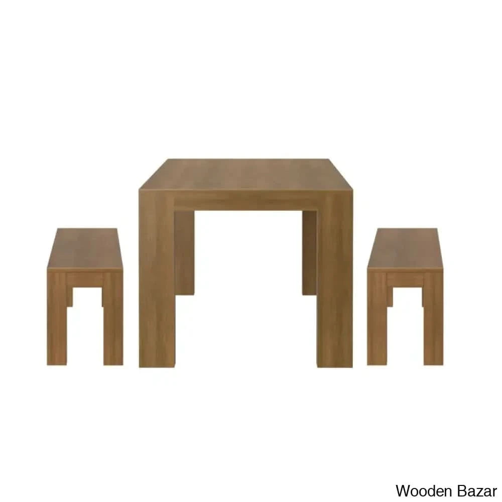 Cady 6 Seater Teak Wood Solid Dining Set - Wooden Bazar