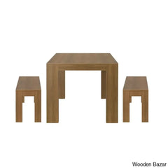 Cady 6 Seater Teak Wood Solid Dining Set - Wooden Bazar