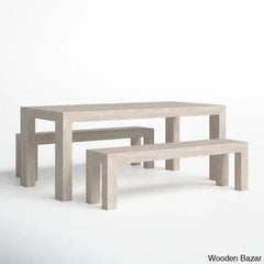 Cady 6 Seater Teak Wood Solid Dining Set - Wooden Bazar