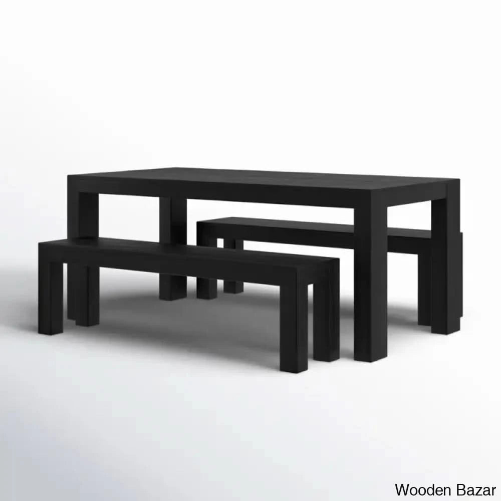 Cady 6 Seater Teak Wood Solid Dining Set - Wooden Bazar