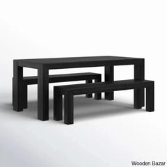 Cady 6 Seater Teak Wood Solid Dining Set - Wooden Bazar