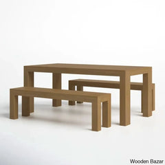 Cady 6 Seater Teak Wood Solid Dining Set - Wooden Bazar