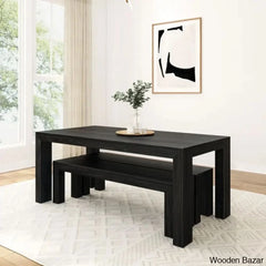 Cady 6 Seater Teak Wood Solid Dining Set - Wooden Bazar