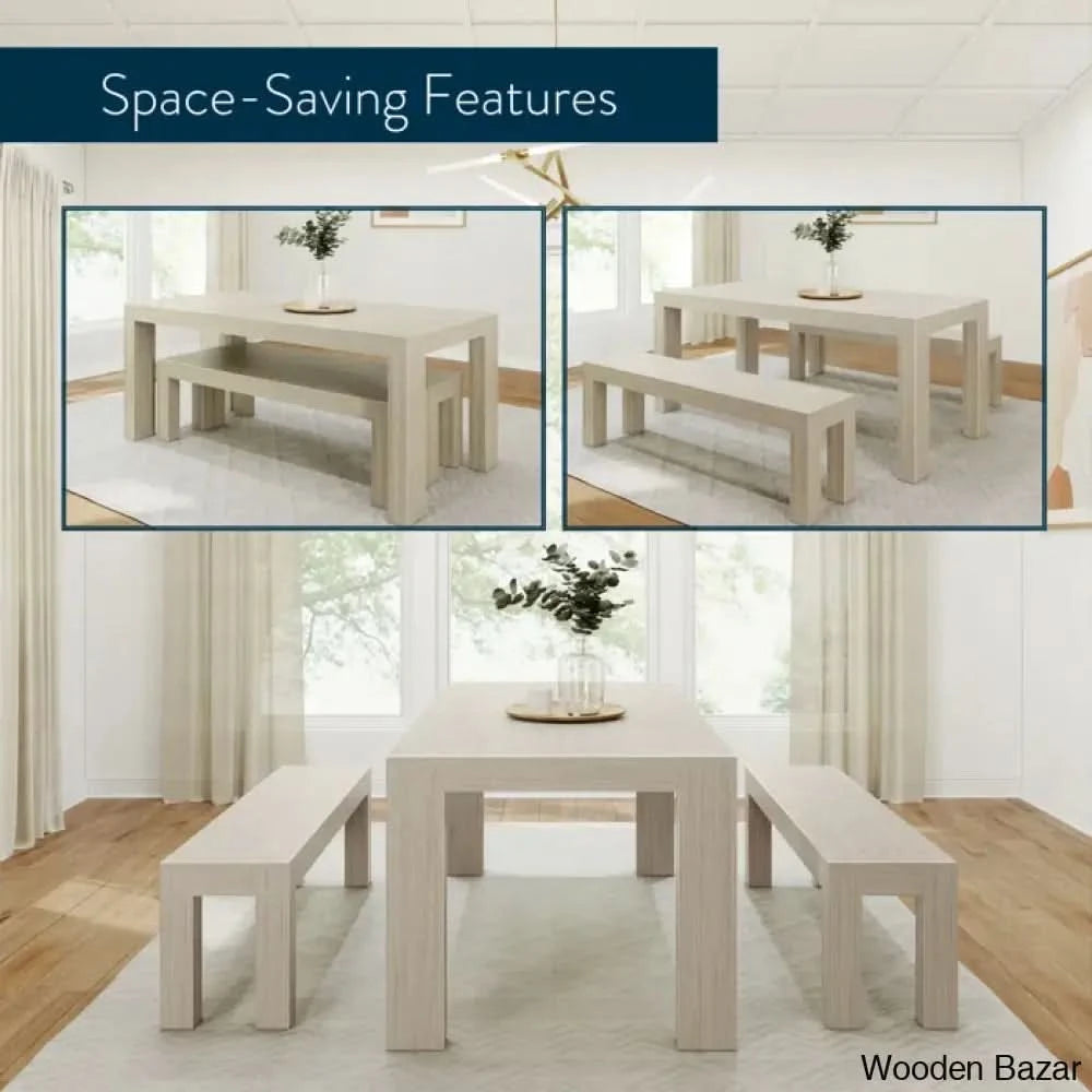 Cady 6 Seater Teak Wood Solid Dining Set - Wooden Bazar