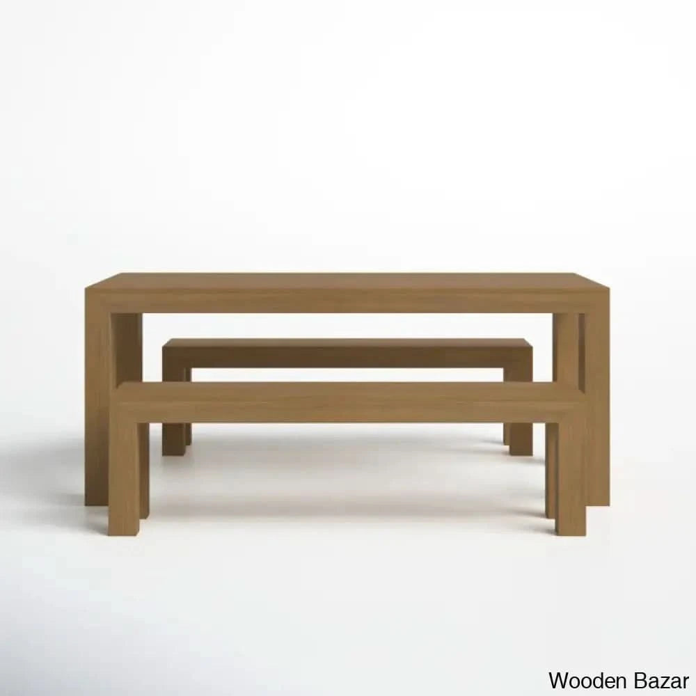 Cady 6 Seater Teak Wood Solid Dining Set - Wooden Bazar