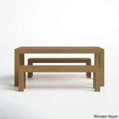 Cady 6 Seater Teak Wood Solid Dining Set - Wooden Bazar