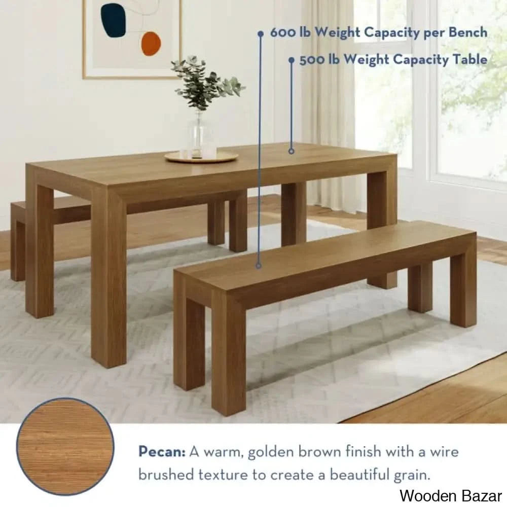 Cady 6 Seater Teak Wood Solid Dining Set - Wooden Bazar