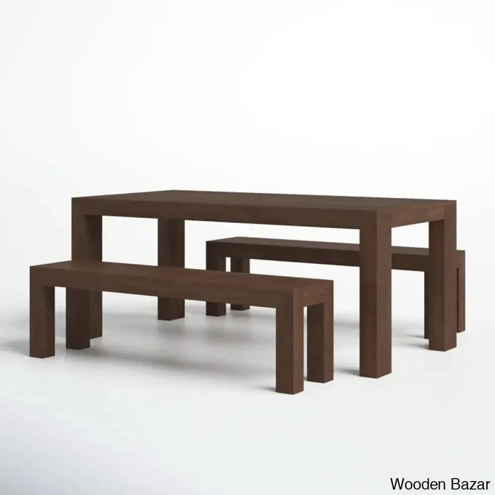 Cady 6 Seater Teak Wood Solid Dining Set - Wooden Bazar