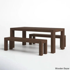 Cady 6 Seater Teak Wood Solid Dining Set - Wooden Bazar