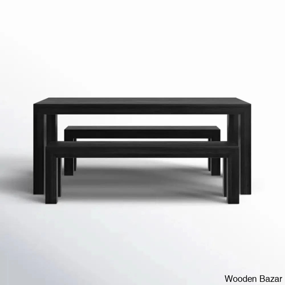 Cady 6 Seater Teak Wood Solid Dining Set - Wooden Bazar