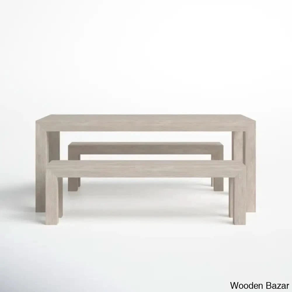 Cady 6 Seater Teak Wood Solid Dining Set - Wooden Bazar