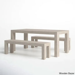 Cady 6 Seater Teak Wood Solid Dining Set - Wooden Bazar Seashell Wirebrush