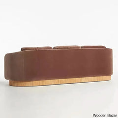 Callum 4 Seater Solid Teak Wood Sofa In Light Brown Color