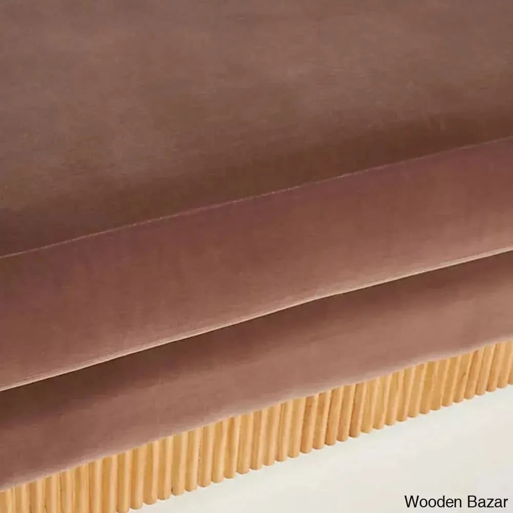 Callum 4 Seater Solid Teak Wood Sofa In Light Brown Color