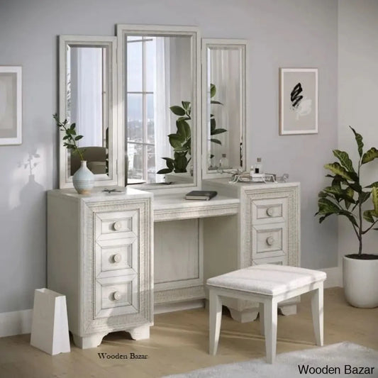 Camilla Vanity Dressing Table With Mirror & Stool