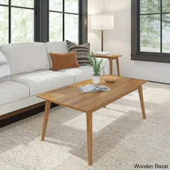 Cantonei Solid Wood Single Coffee And Center Table Pecan / 17.75āā H X 48āā L 24āā W