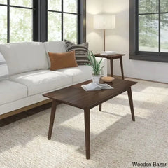 Cantonei Solid Wood Single Coffee And Center Table Walnut / 17.75āā H X 48āā L 24āā W