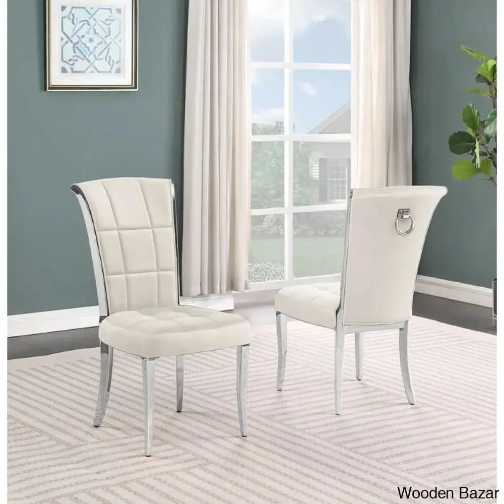 Carlot Latest Marble Top Pedestal Dining Set - Wooden Bazar