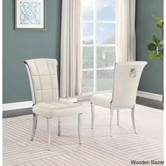 Carlot Latest Marble Top Pedestal Dining Set - Wooden Bazar