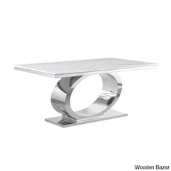 Carlot Latest Marble Top Pedestal Dining Set - Wooden Bazar