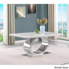 Carlot Latest Marble Top Pedestal Dining Set - Wooden Bazar