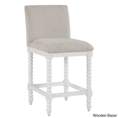 Carollyne Swivel 26’’ High Modern Farmhouse Turned Leg Beaded Counter And Bar Stool